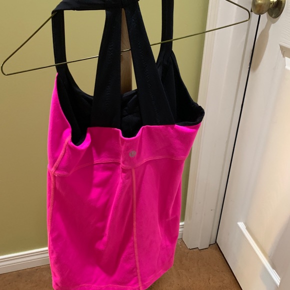 🍋Lululemon size 6 1 pink / black tank top - Picture 2 of 5